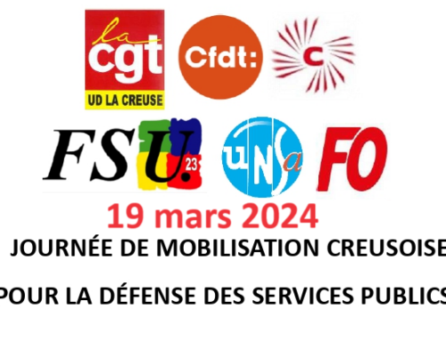 19 mars : en grève et en manifestation pour les salaires, les conditions de travail et la défense des Services Publics !