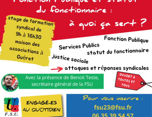 Stage Fonction Publique et statut du fonctionnaire le jeudi 17 octobre 2024