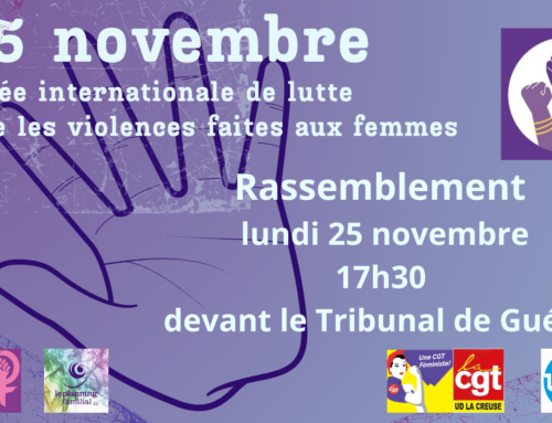 25 novembre : journée internationale d’éradication des violences faites aux femmes !