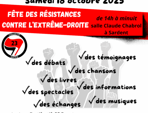 Samedi 18 octobre à Sardent – Fête des résistances contre l’Extrême Droite