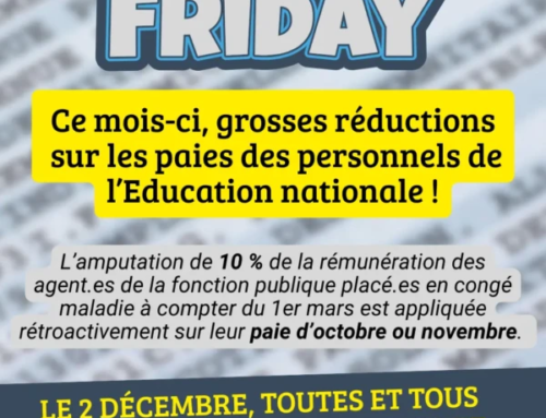 Communiqué – Puni.es d’avoir été malades : Les agent.es de l’éducation nationale paient l’addition en novembre !