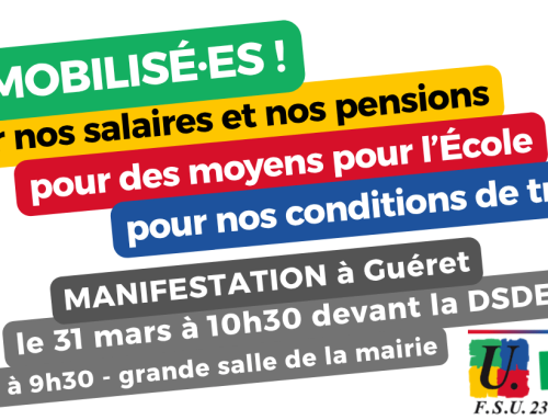 Le 31 mars : Toutes et tous mobilisé·es pour l&rsquo;École !